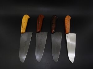 Couteau de cuisine éminceur "Le 15", lame de 15cm. Création unique par Alban CAMPAGNOLA : coutelier forgeron, AC Coutelier, artisan d'art